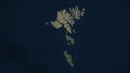 Faroe Islands highlighted. Low-res satellite