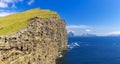 Faroe Islands, The killing cliff: Traelanipan Slave Cliff i Royalty Free Stock Photo