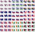 Faroe Islands, Lesothe, South Africa, New Zeland, Russia, Bikini Atoll, Puerto Rico, Cote d'ivoire, Jordan. Big set of 81 flags.