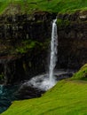 Faroe Islands. MÃÂºlafossur Waterfall. Royalty Free Stock Photo