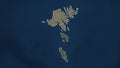 Faroe Islands outlined. Low-res satellite