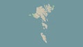 Faroe Islands outlined. Topo French