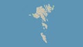 Faroe Islands outlined. Topo German