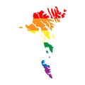 Faroe Islands rainbow vector map