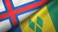 Faroe Islands and Saint Vincent and the Grenadines two flags textile cloth