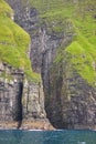 Faroe islands sea cliffs in Vestmanna area. Streimoy, Denmark Royalty Free Stock Photo