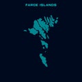 Faroe Islands Striped Map Vector Design Template With Blue Background.