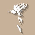 Faroe Islands vector map solid silhouette