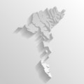 Faroe Islands vector map solid silhouette