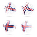 Faroes halftone flag set patriotic vector design.