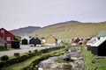 Faroese landscape with idyllic village Gjogv