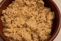 Farofa cassava flour dish as one of the ingredients of the Brazilian feijoada