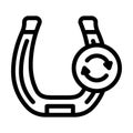 farrier blacksmith metal line icon vector illustration