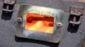 Farrier work: Forge for heating iron horse shoes.