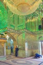 Shiites Muslims pray inside Mosque Sayyed Alaeddin Hossein, Shiraz, Iran. Royalty Free Stock Photo