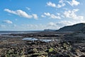 Farscape view of Scarborough Castle 2, from Burniston Rocks, in February, 2020.