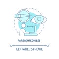 Farsightedness blue concept icon