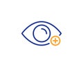 Farsightedness line icon. Eye diopter sign. Optometry vision. Vector