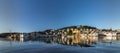 Farsund, view from the ocean, small city in Norway