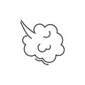 Fart cloud vector line icon, smoke poof doodle, comic breath, air, steam puff, dust or flatulence, cartoon smell pop, funny gas