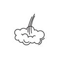 Fart cloud vector line icon, smoke poof doodle, comic breath, air, steam puff, dust or flatulence, cartoon smell pop, funny gas Royalty Free Stock Photo