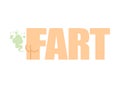 Fart lettering sign. Farting symbol vector illustration