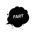 Fart smoke cartoon icon. Stink fart bad smell green gas cloud