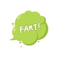 Fart smoke cartoon icon. Stink fart bad smell green gas cloud