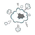Fart smoke smelling cloud pop art comic book cartoon flat style design vector illustration.