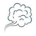 Fart smoke smelling cloud pop art comic book cartoon flat style design vector illustration.
