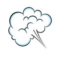 Fart smoke smelling cloud pop art comic book cartoon flat style design vector illustration.