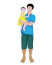 Farther and baby shape Royalty Free Stock Photo