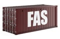 FAS concept with shipping container. 3D rendering Royalty Free Stock Photo