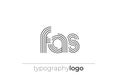 FAS modern geometric typography logo Royalty Free Stock Photo