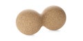 Fascia or trigger point massage cork peanut for fascia or muscle relief treatment over white background