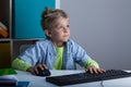 Fascinated boy playing Royalty Free Stock Photo