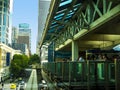 Waiting for the Futuristic Monorail system in Seattle Washington USA