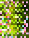 Fascinating computer designing with pink and green colored rectangles and squares