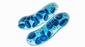 Exploring Microscopic Bacteria Engaging in Binary Fission and Their Vibrant Blue Appearance Royalty Free Stock Photo