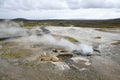 Fascinating landscape with fumaroles in the geothermic areal of Hveravellir in Iceland Royalty Free Stock Photo