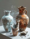 Digital Archaeology Reconstructing Ancient Pottery Royalty Free Stock Photo