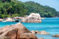 Fascinating rock formations on the beach of the Seychelles.