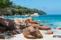 Fascinating rock formations on the beach of the Seychelles.