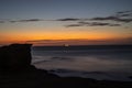 Fascinating sunset at the sea, Lobitos, Peru