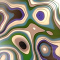 Fascinating undulating pattern of multicolored topographical topographic landscape. 3d rendering illustration