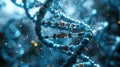 Fascinating view of a DNA helix amidst a tranquil, minimalistic backdrop