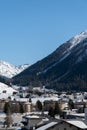 Fascinating winter landscape on a sunny day in Davos in Switzerland