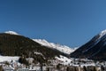 Fascinating winter landscape on a sunny day in Davos in Switzerland