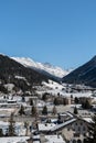 Fascinating winter landscape on a sunny day in Davos in Switzerland