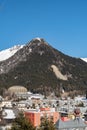 Fascinating winter landscape on a sunny day in Davos in Switzerland